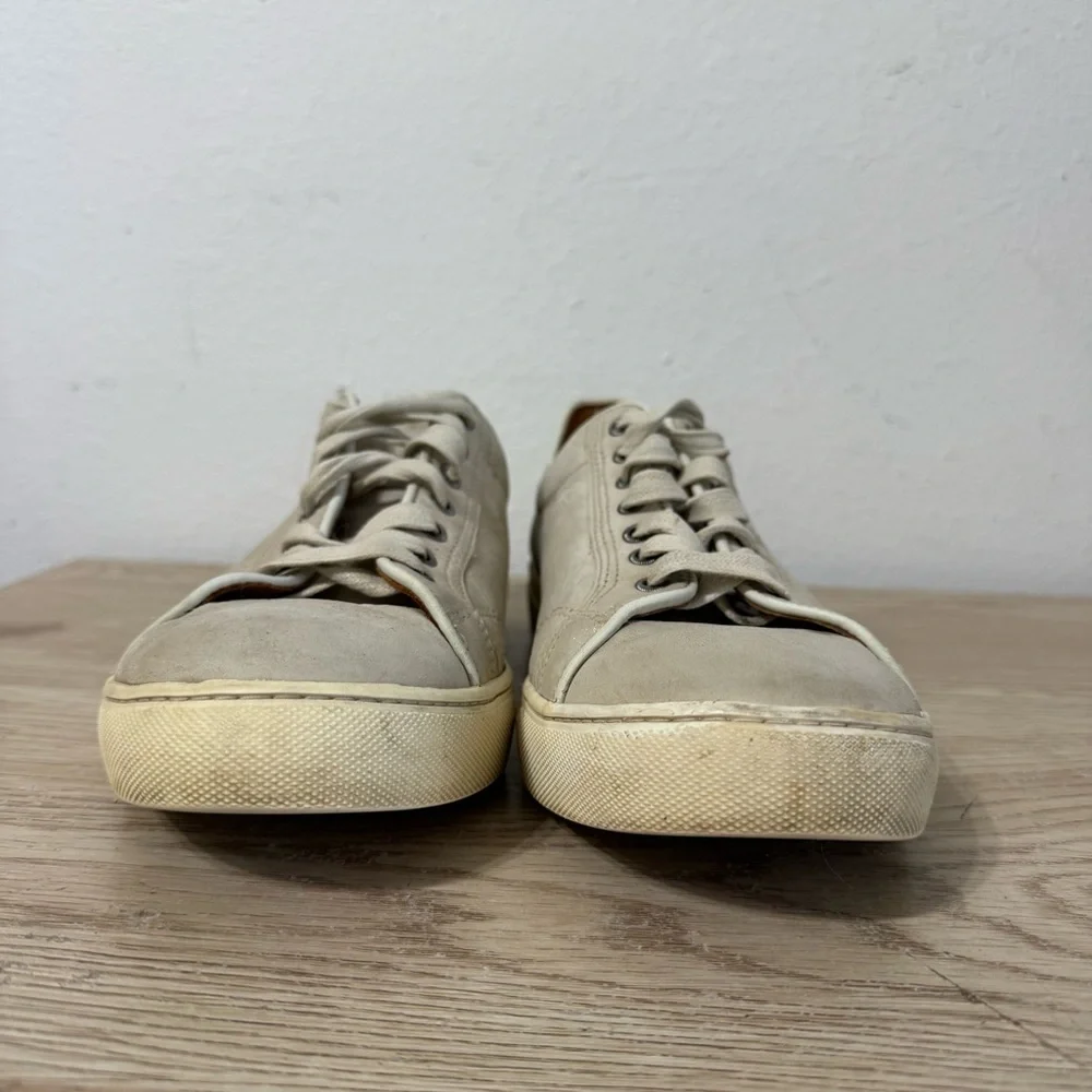 Frye Griege‎ Beige Leather Lace Up Sneakers Mens Size 11.5 Style 07004